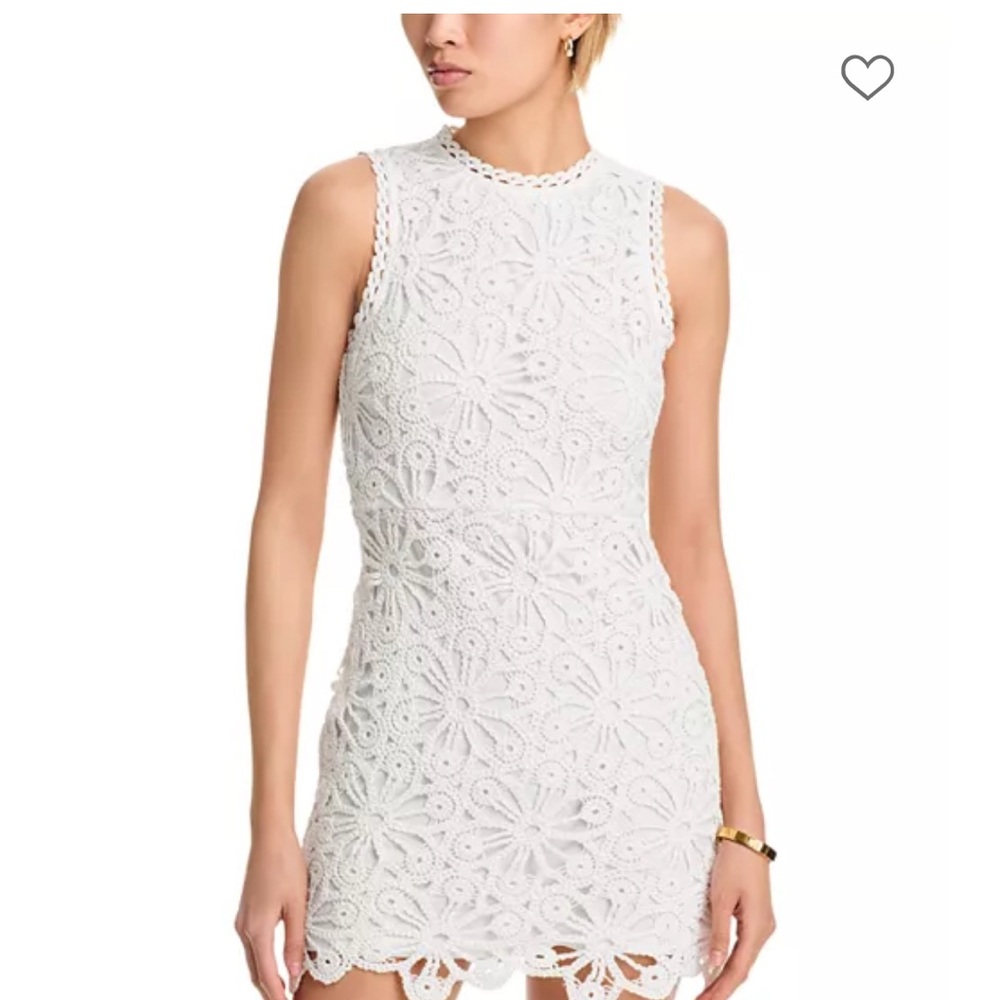 Aqua White Crochet Knit Top XL
